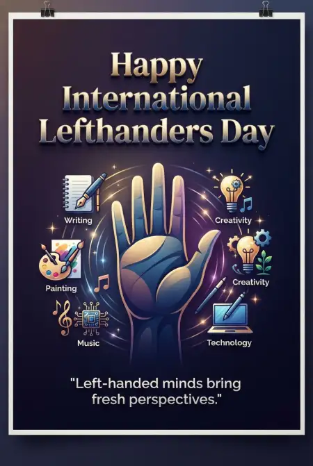 International Lefthanders Day Professional Poster - Free International Lefthanders Day 2026 Download