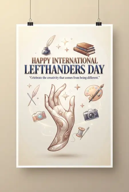 International Lefthanders Day Sticker Design 2026 - Free International Lefthanders Day 2026 Download