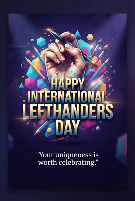 International Lefthanders Day Whatsapp Poster - Free International Lefthanders Day 2026 Download
