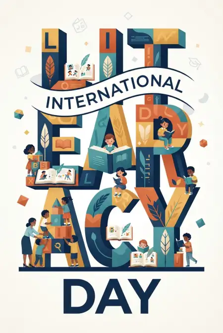 Free International Literacy Day 2026 Instagram Greeting Post Background Image Download