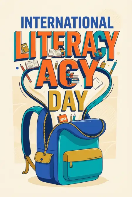 Free International Literacy Day 2026 Literacy Awareness Poster Background Image Download