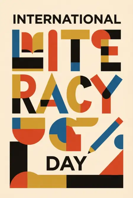 Free International Literacy Day 2026 Meaningful Messages Background Image Download