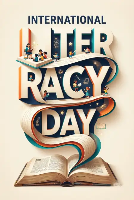 Free International Literacy Day 2026 Messages Background Image Download