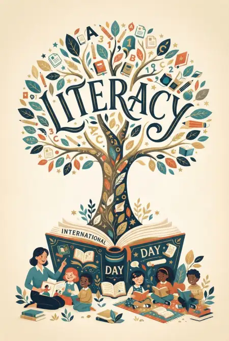Free International Literacy Day 2026 Pinterest Images Background Image Download