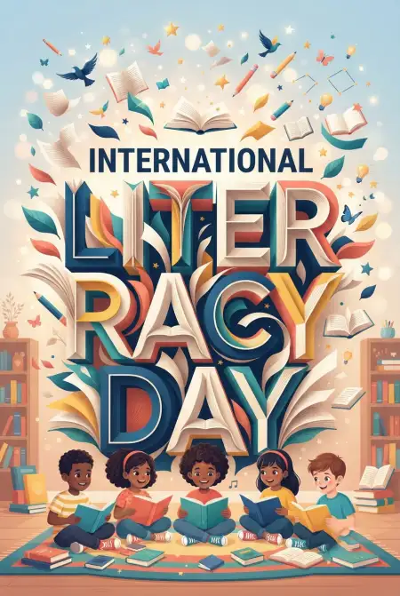 Free International Literacy Day 2026 School Celebration Ideas Background Image Download