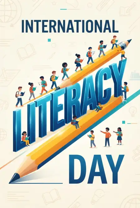 Free International Literacy Day 2026 Wishes For Students Background Image Download