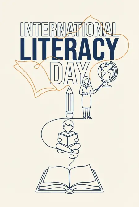 Free International Literacy Day 2026 Wishes For Teachers Background Image Download