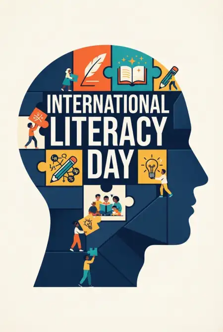 Free International Literacy Day 2026 Wishes Background Image Download