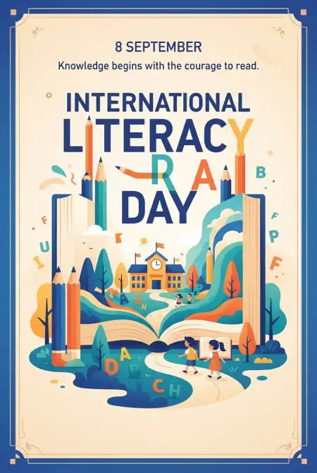 Free International Literacy Day Banner Image Download