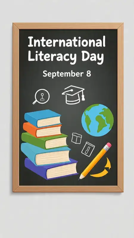 International Literacy Day Colorful Poster Background - Free Background Download