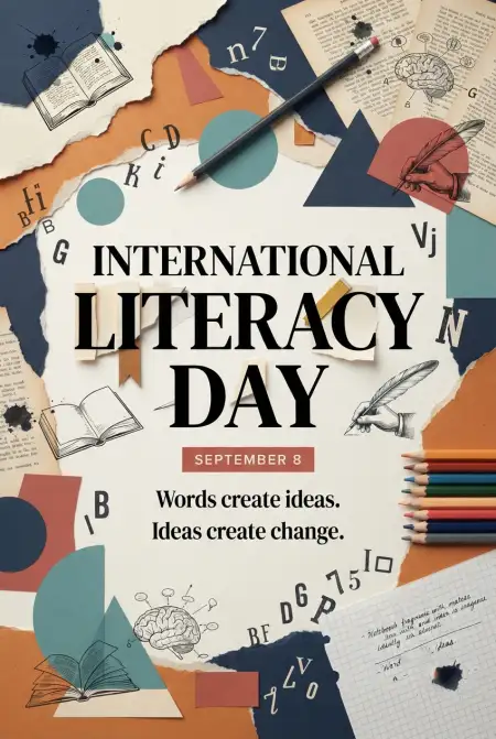 Free International Literacy Day Creative Background Image Download