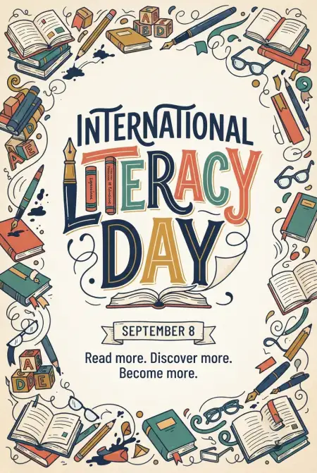 Free International Literacy Day Creative Poster Image Download
