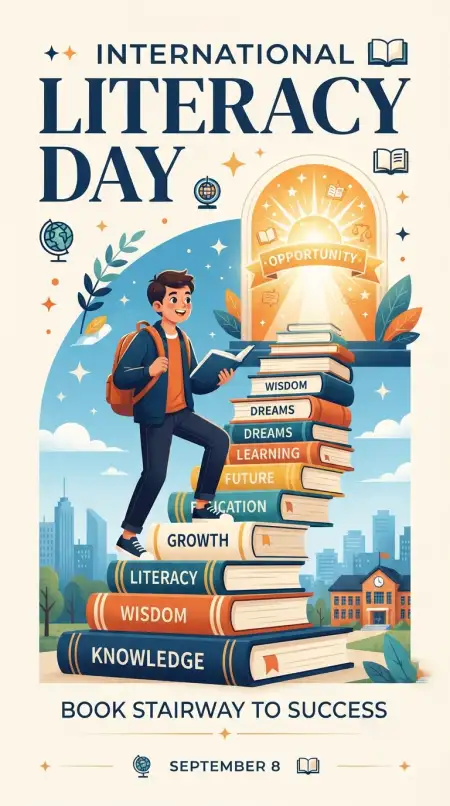 Free International Literacy Day Education Poster Image Download