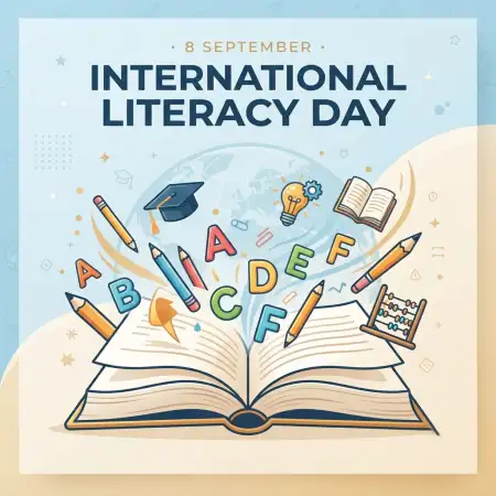 Free International Literacy Day Educational Social Media Post Image Download