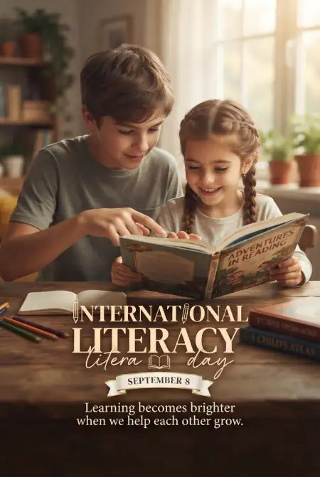 Free International Literacy Day Literacy Awareness Campaign Image Download