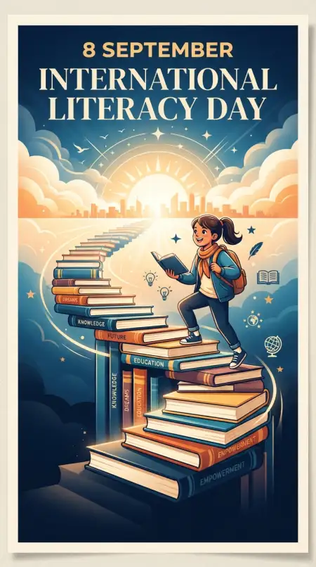 Free International Literacy Day Motivational Quotes Image Download