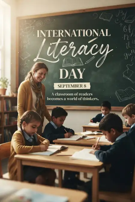 Free International Literacy Day Poster For School Image Download