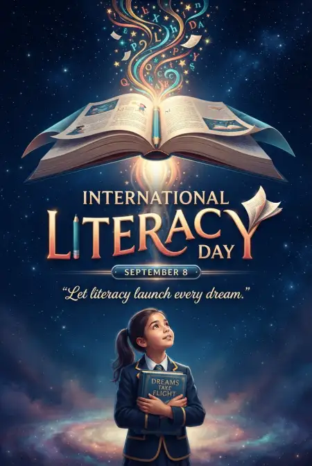 Free International Literacy Day Slogan Image Download