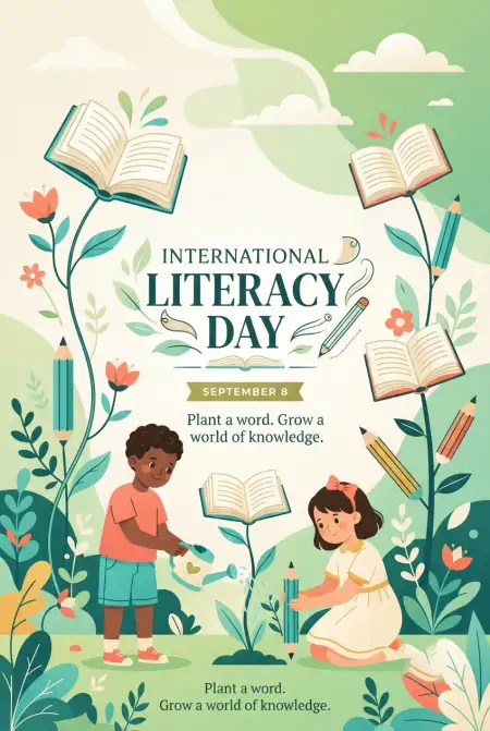Free International Literacy Day Wishes Image Download