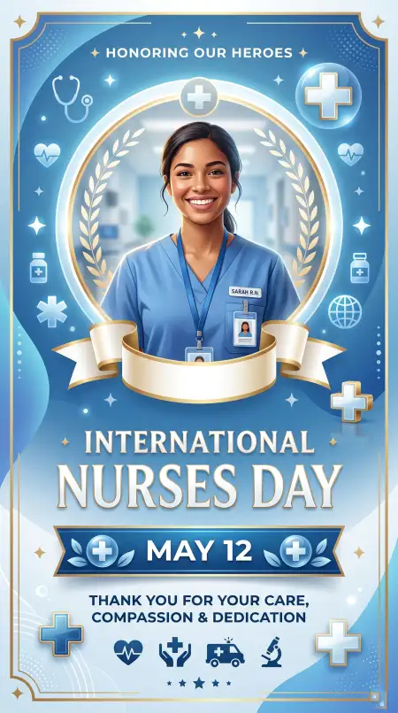 International Nurses Day 2026 Editable Poster Template - Free International Nurses Day 2026 Wishes Download