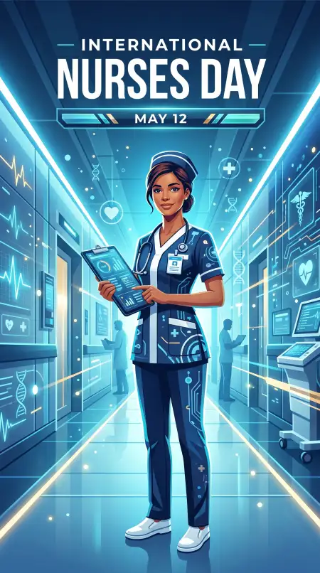 International Nurses Day 2026 Nurse Illustration - Free International Nurses Day 2026 Wishes Download