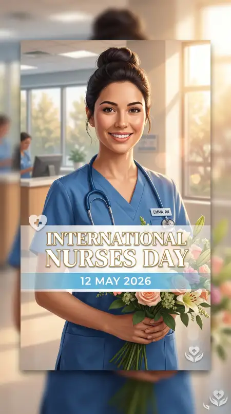 International Nurses Day 2026 Vertical Poster Design - Free International Nurses Day 2026 Wishes Download