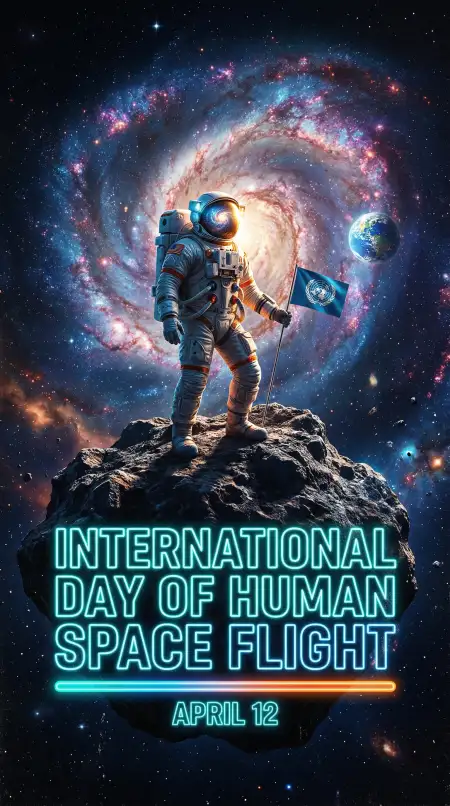 International Space Day Poster Png - Free International Day Of Human Space Flight 2026 Download