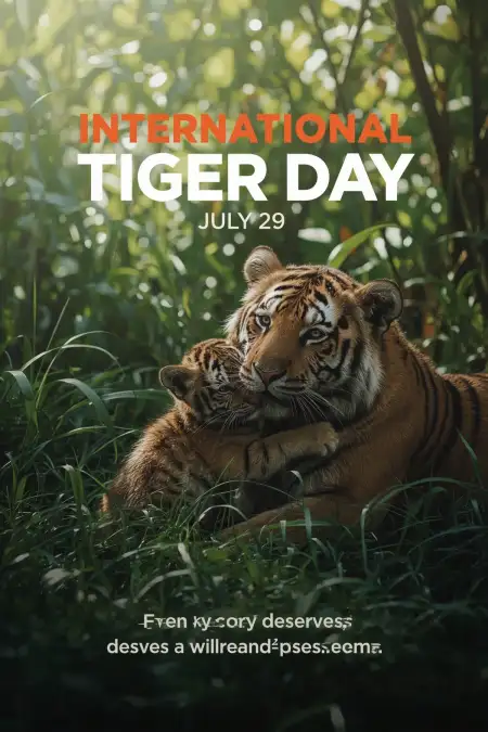 International Tiger Day Poster With Quote - Free International Tiger Day Download