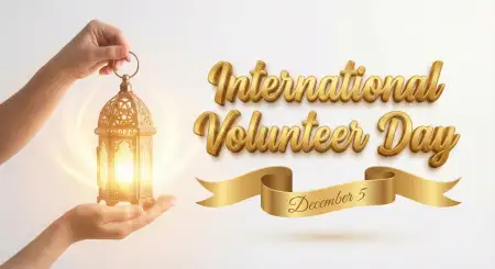 Free International Volunteer Day 3D Typography Designs Background Download