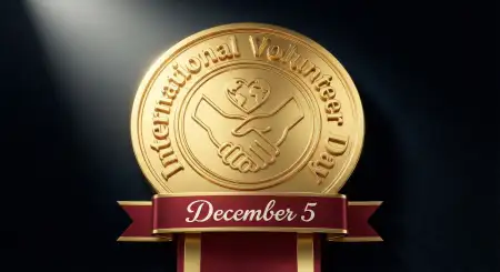 Free International Volunteer Day Motivational Slogans Background Download