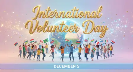 Free International Volunteer Day Volunteer Support Poster Background Download