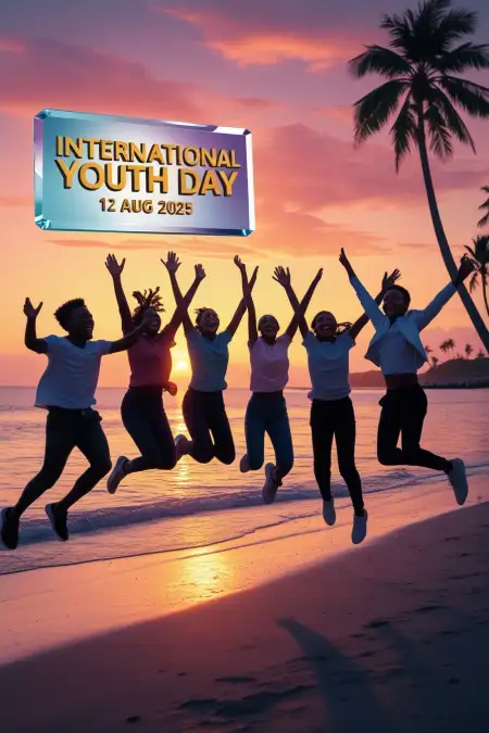 International Youth Day 2025 Tagline Image - Free International Youth Day Download