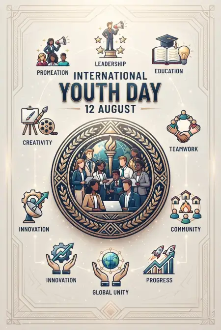 International Youth Day 2026 Badge Design - Free International Youth Day 2026 Download