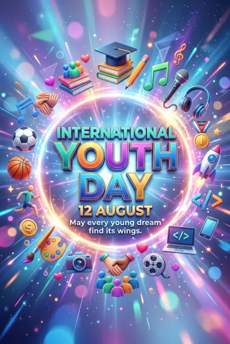International Youth Day 2026 Banner Background - Free International Youth Day 2026 Download