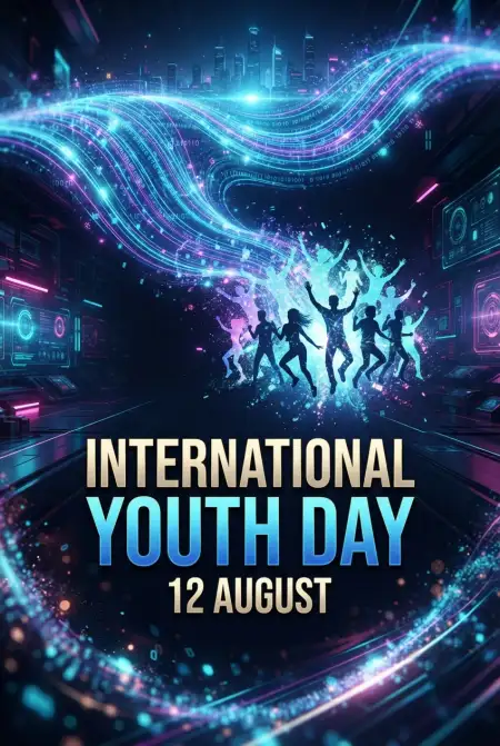 International Youth Day 2026 Typography Design - Free International Youth Day 2026 Download