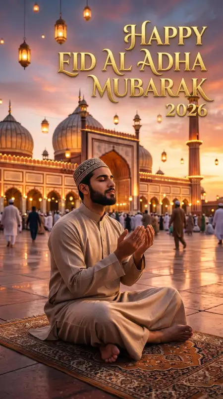 Islamic Eid Al Adha Greeting Card 2026 - Free Eid Al Adha Greeting Card 2026 Download