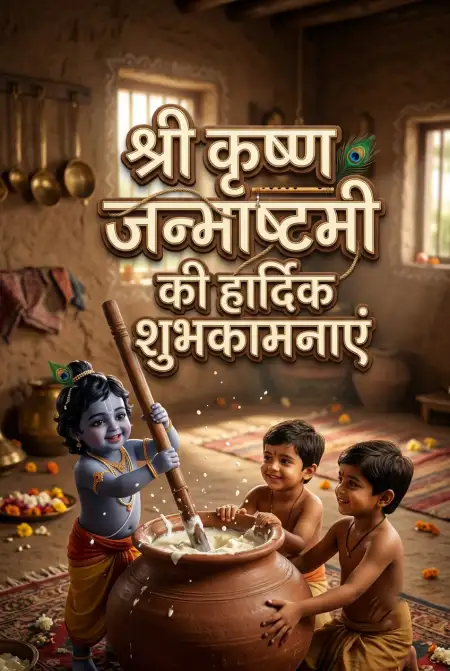Jai Shri Krishna Janmashtami Ki Hardik Shubhkamnaye - Free Shri Krishna Janmashtami Ki Hardik Shubhkamnaye In Hindi Download