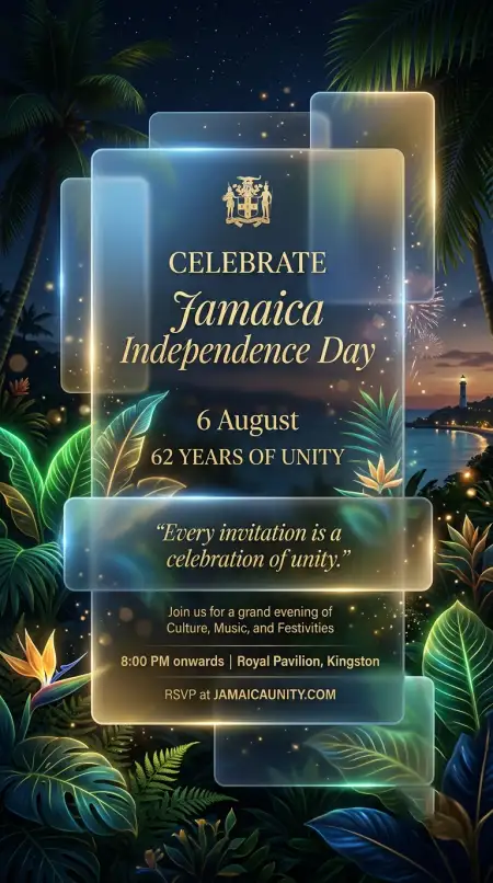 Jamaica Independence Day 2026 Digital Invitation - Free Jamaica Independence Day 2026 Download