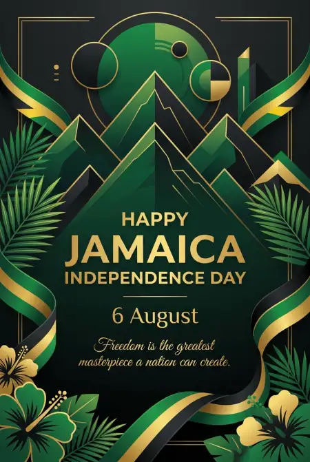 Jamaica Independence Day 2026 Minimal Design - Free Jamaica Independence Day 2026 Download