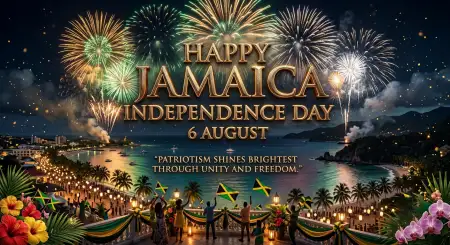 Jamaica Independence Day 2026 Realistic Flag Background - Free Jamaica Independence Day 2026 Download