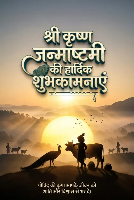 Janmashtami Festival Wishes In Hindi With Krishna Images - Free Shri Krishna Janmashtami Ki Hardik Shubhkamnaye In Hindi Download