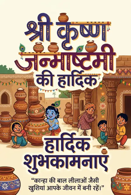 Janmashtami Ke Liye Shubhkamnaye Sandesh In Hindi - Free Shri Krishna Janmashtami Ki Hardik Shubhkamnaye In Hindi Download