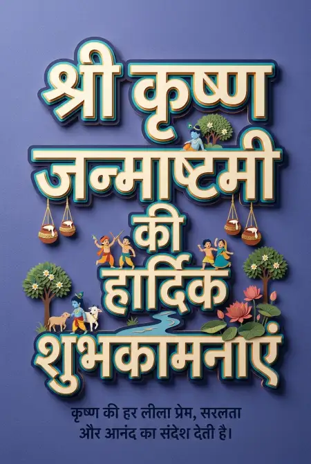 Janmashtami Ki Hardik Shubhkamnaye Hindi Quotes - Free Shri Krishna Janmashtami Ki Hardik Shubhkamnaye In Hindi Download