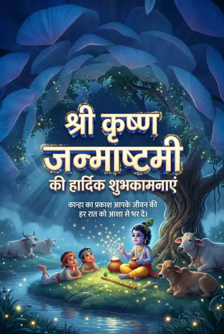 Janmashtami Par Hardik Shubhkamnaye In Hindi - Free Shri Krishna Janmashtami Ki Hardik Shubhkamnaye In Hindi Download