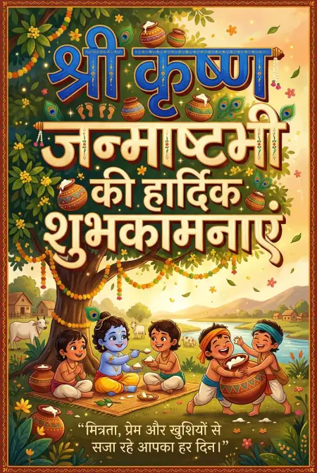 Janmashtami Par Shubhkamna Sandesh In Hindi - Free Shri Krishna Janmashtami Ki Hardik Shubhkamnaye In Hindi Download