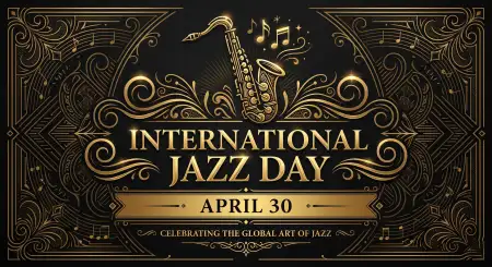 Jazz Day Black Gold Theme Design - Free International Jazz Day 2026 Download