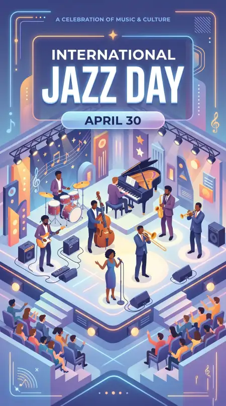 Jazz Day Event Poster 2026 - Free International Jazz Day 2026 Download