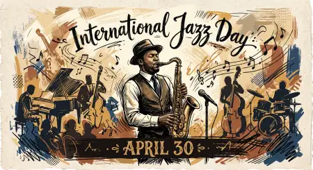 Jazz Music Artistic Illustration - Free International Jazz Day 2026 Download