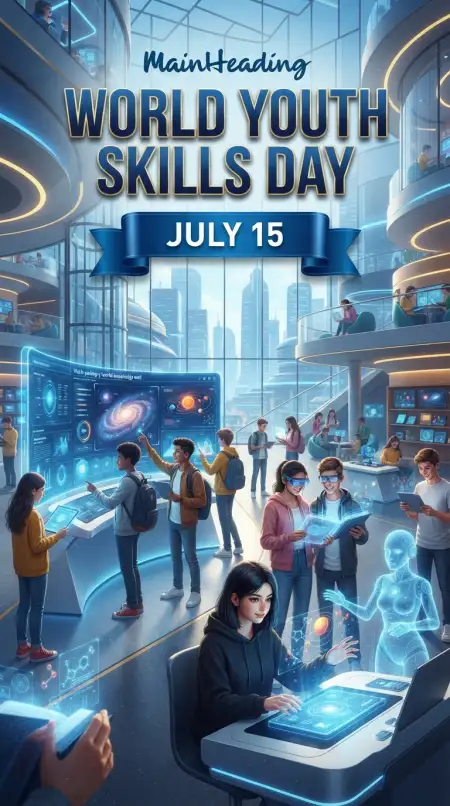 July 15 Education Celebration Poster - Free World Youth Skills Day 2026 Download