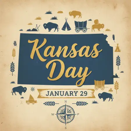 Free Kansas Day Creative Typography Background Download